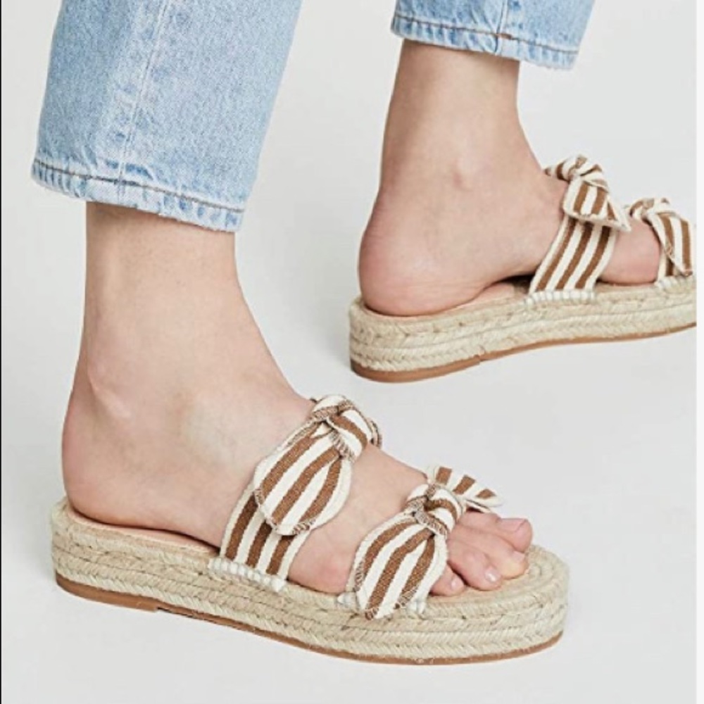 Loeffler Randall Women’s Shoes Daisy Flat Espadrille Sandals Beige Size 11 NEW